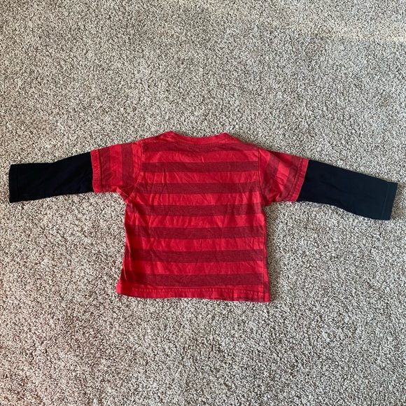Disney toddler boy mickey mouse striped long sleeve red tee shirt 18 months - Picture 7 of 9